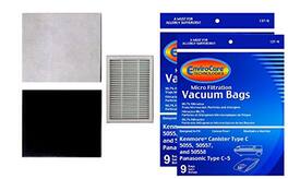 EnviroCare - 18 Kenmore C/Q & Panasonic C-5 Vacuum Bags + EF-2 & CF-1 Filters
