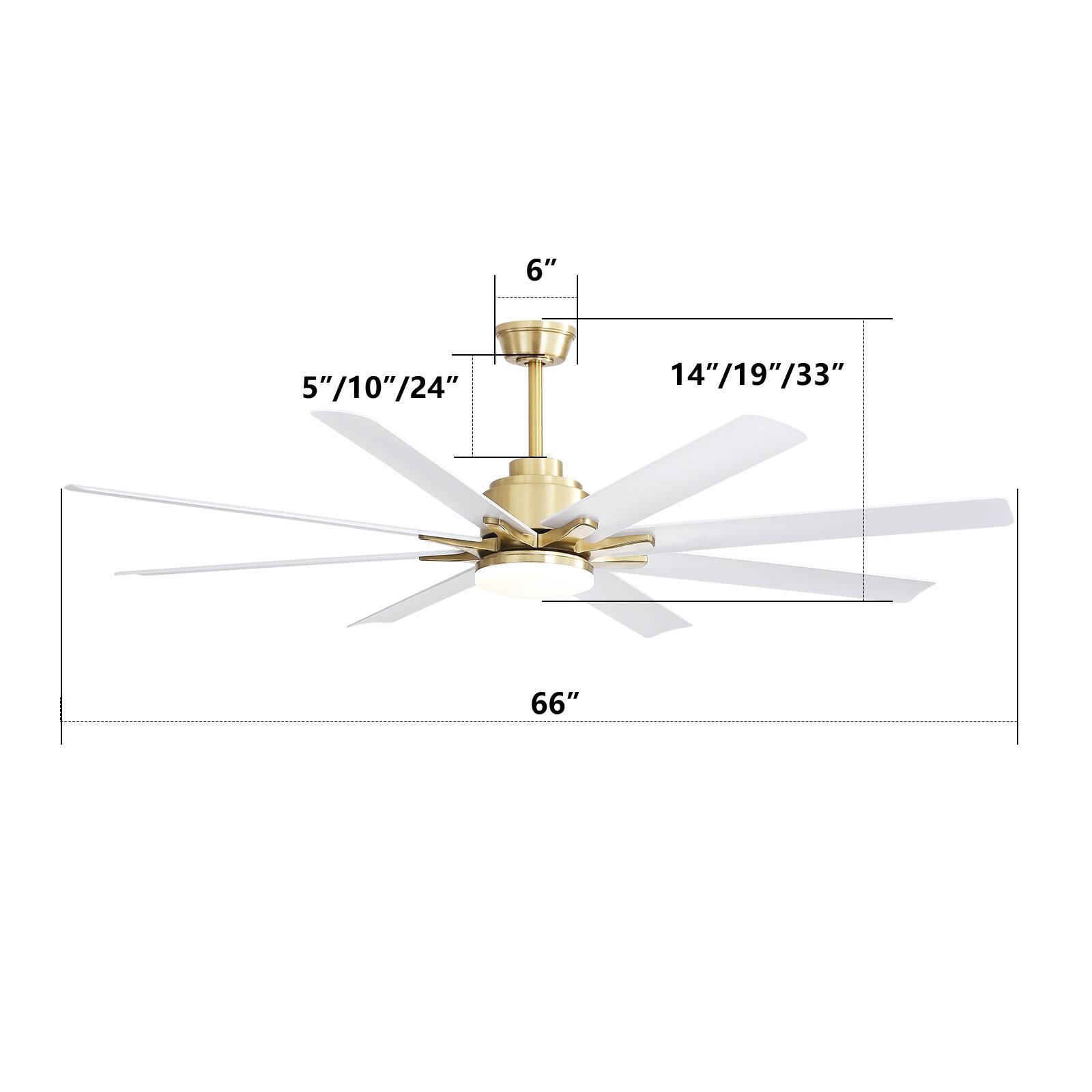 6" 5"/10"/24" 14"/19"/33" 66"