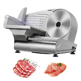 Glintex - 7.5 Inch Meat Slicer 180W Adjustable Food Cutter Stainless Blade Home Kitchen Cutters & Slicers Machine