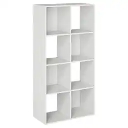 Sweetcrispy - 8-Cube Storage Organizer, 11-in Display Storage System, Bookshelf w/ Removable Back Panels Vertical Horizontal - White