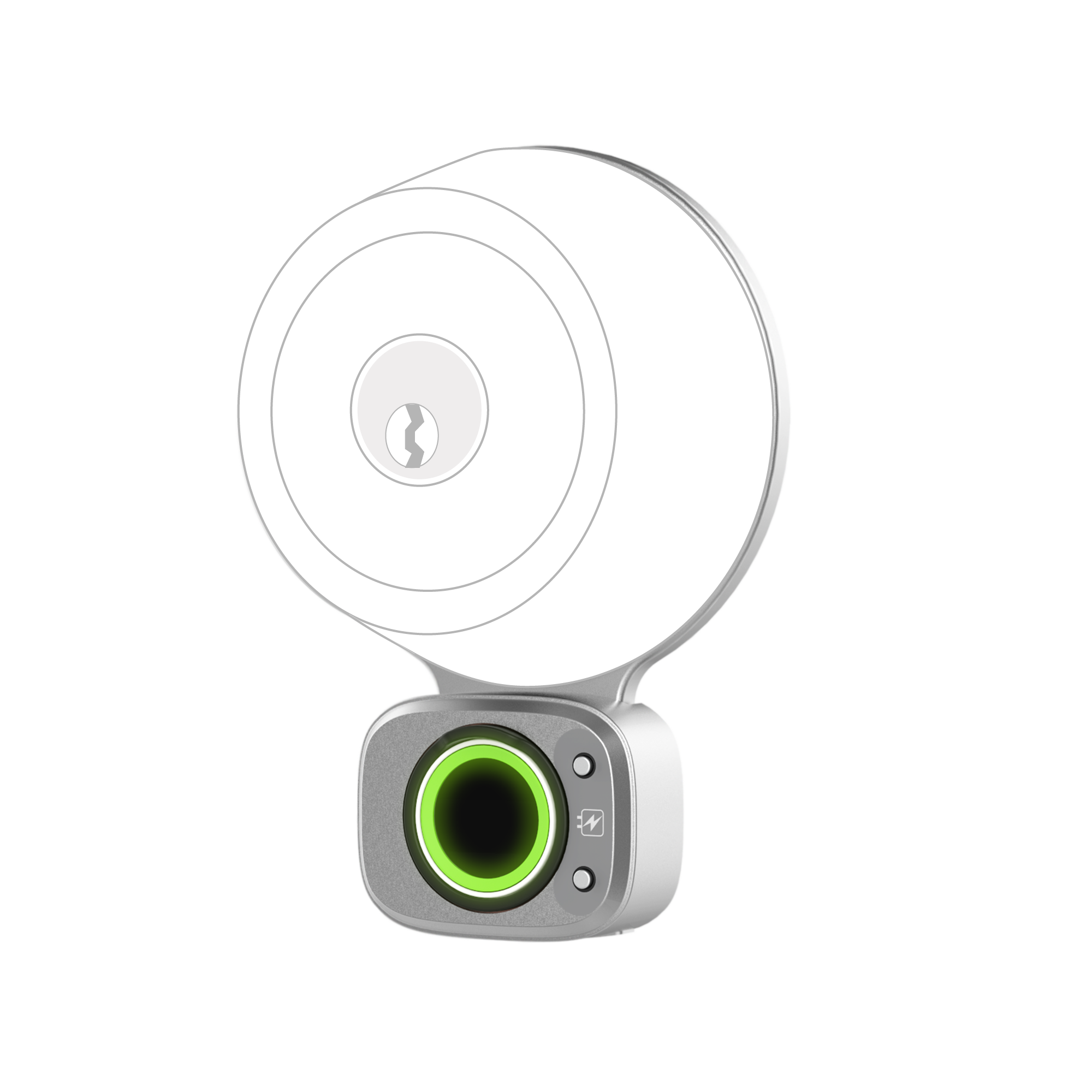 Front. Lockly - Flex Touch Pro Retrofit Smart Lock - Satin Nickel.