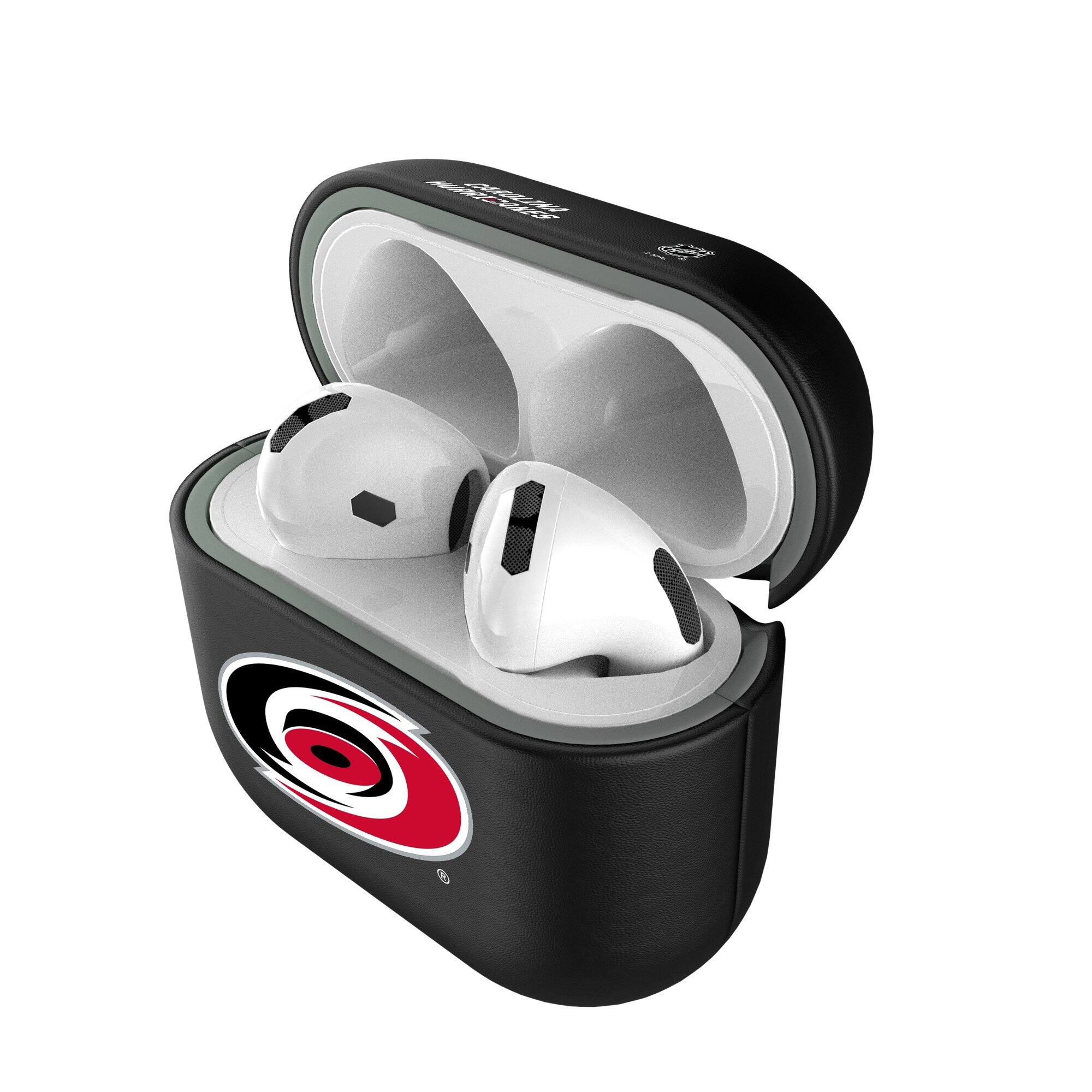 Alt View 3. Keyscaper - Carolina Hurricanes Carolina Hurricanes Insignia AirPods 4th Generation Case Cover - No Size - Black.