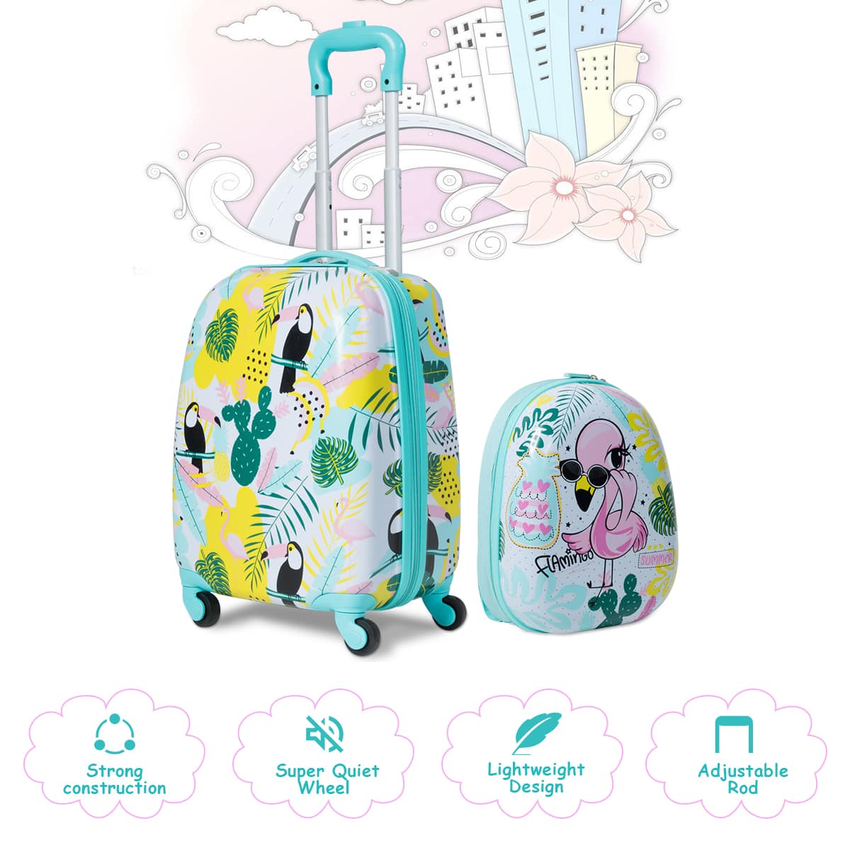 Costway 2PC Kids Luggage Set 12