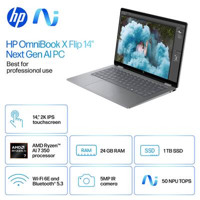 HP OmniBook X Flip 14-fm0006TU (メテオシルバー） HP OmniBook X Flip 14-fm 製品詳細 - ノートパソコン | 日本HP