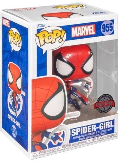 Funko MARVEL POP! 955 SPIDER-GIRL  
SPIDER-GIRL BOBBLE-HEAD / FIGURINE A TÊTE OSCILLANTE  
FIGURA CON CABEZA OSCILLANTE  
SPECIAL EDITION  
ATTENTION: DANGER DESTRUIRE  
ADVERTENCIA: PEQUEÑOS PELIGROS