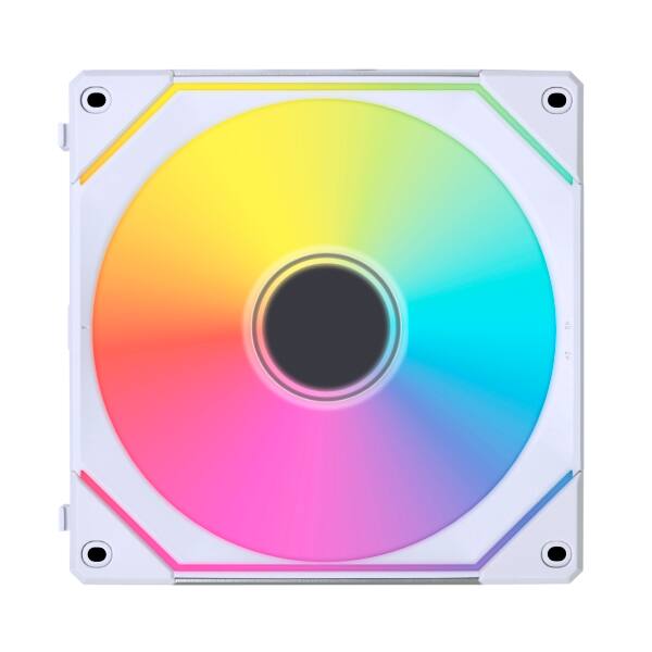 Angle. Lian Li - Lian Li UNI Fan SL-Infinity 120 RGB 3-Pack White Fans with Controller - UF-SLIN120-3W - White.