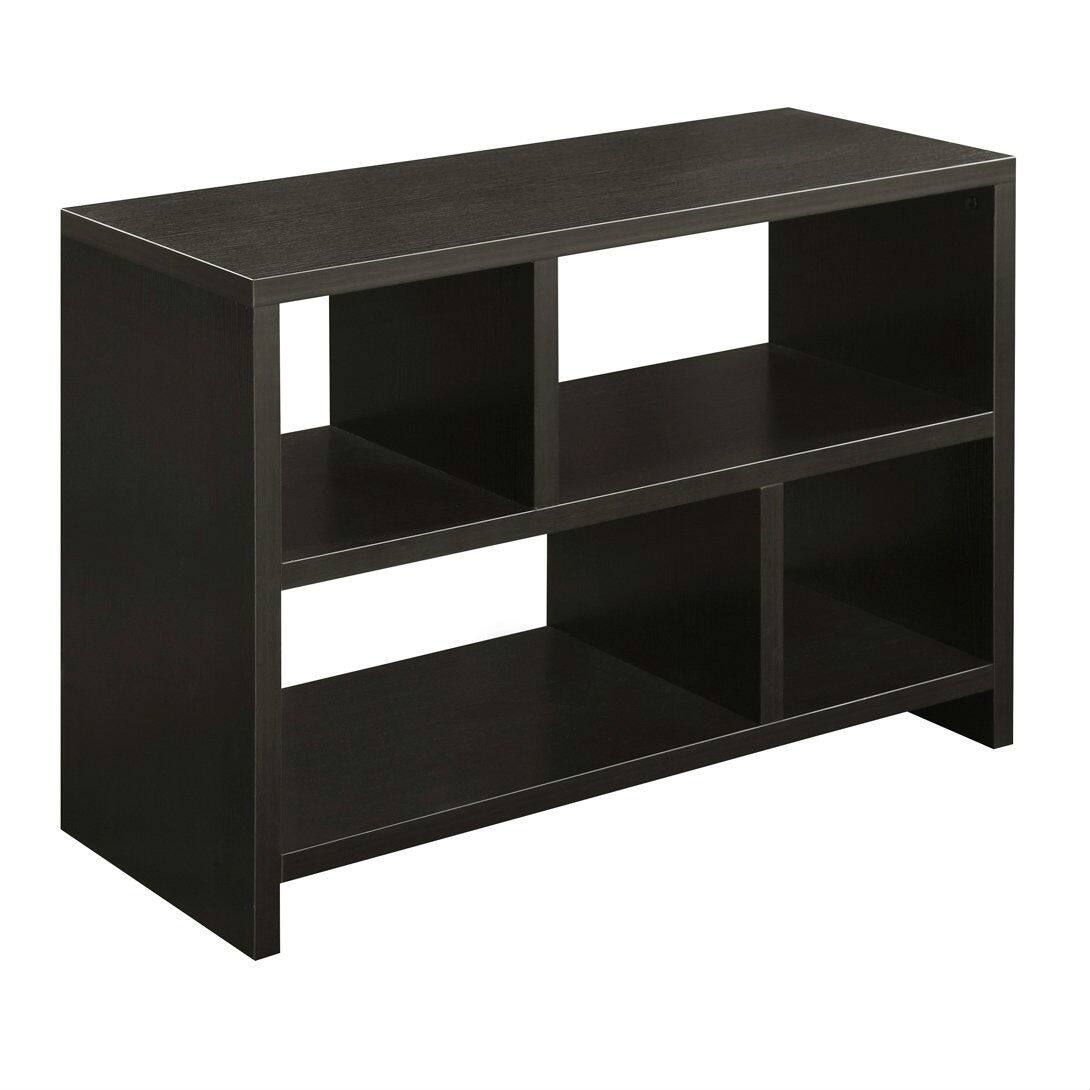 Front. Hivvago - Modern 2-Shelf Bookcase Console Table in Espresso Wood Finish - Espresso Wood Finish.