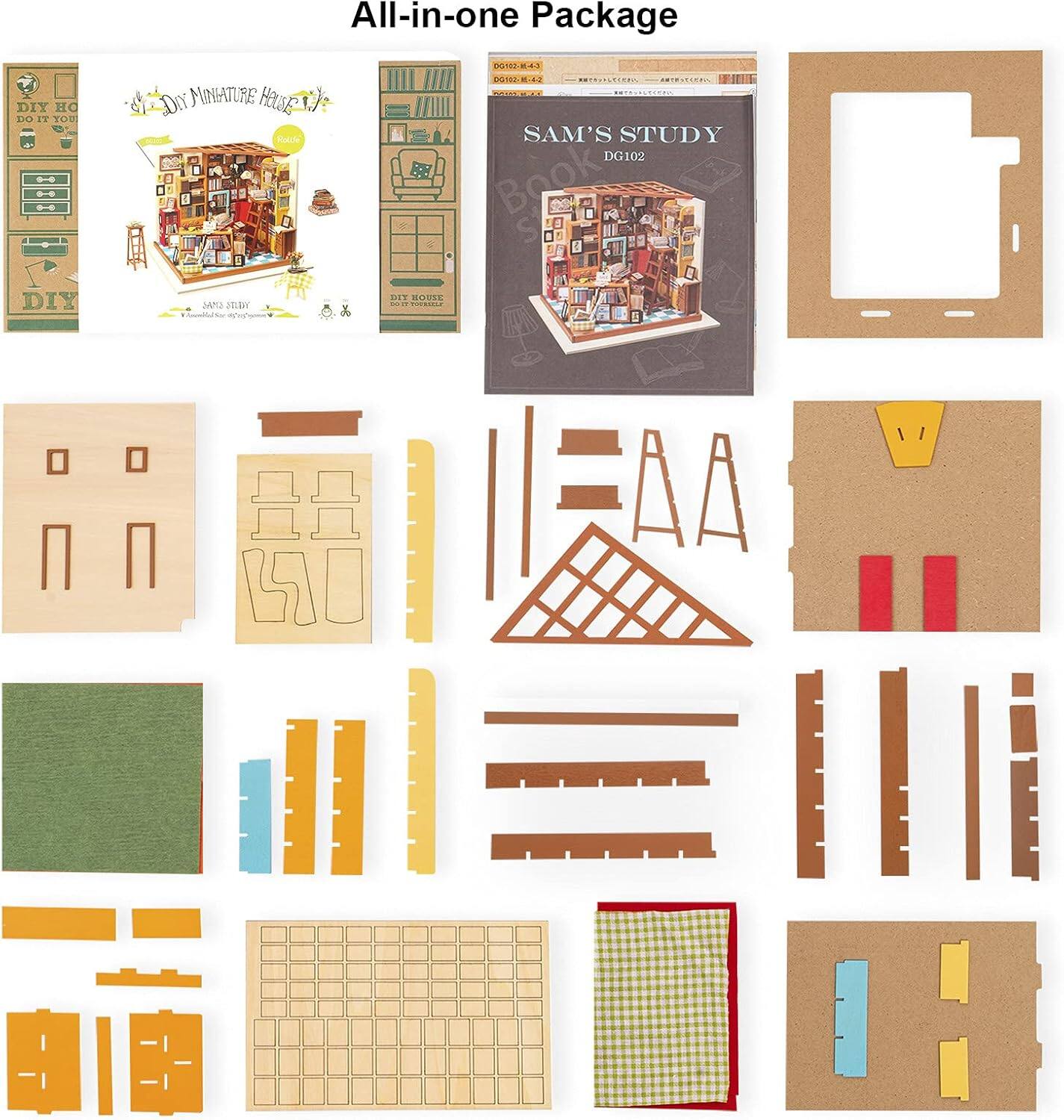 All-in-one Package DIY HC TO IT TERI DIY MINIATURE HOUSE Roidle 05T82-0L43 05T-8-44 RECRET.CON EC.EN EN //IIIL SAM'S STUDY DG102 Book DIY JAM2 2t - - - DIT EONE ... COC AA IIIi