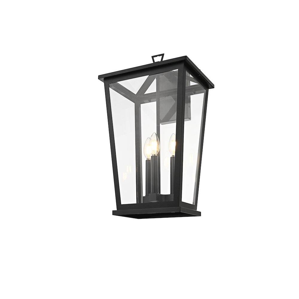 Left. Elegant Lighting - Berks 12.5 Inch Outdoor Wall Sconce In Black - Black.