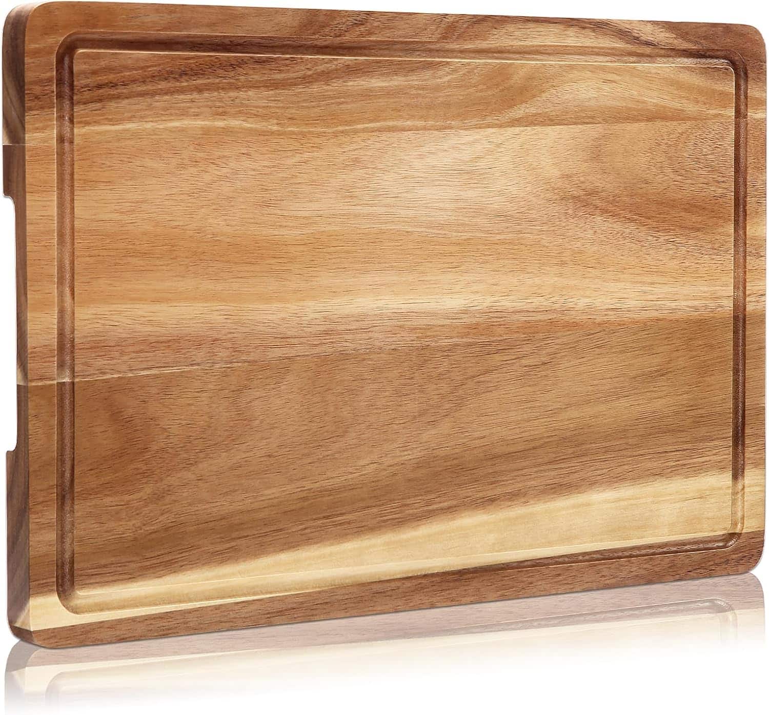 GARVEE - Cutting Board, 18 In Acacia Wood Cutting Board 1" Thick, Durable Wood Cutting Boards for Kitchen withBuilt-in Handles