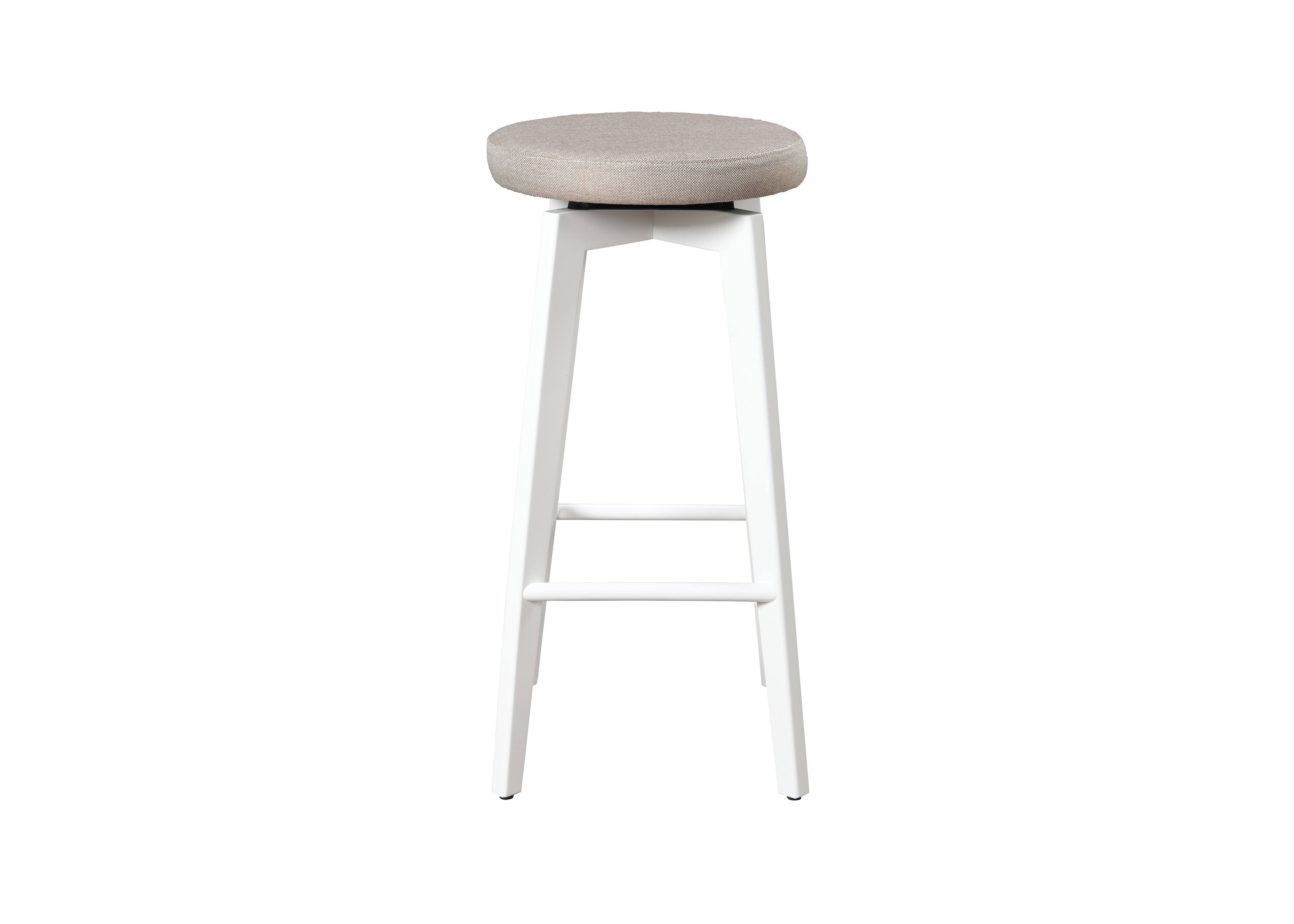 Alt View 3. LuXeo - Serena 24" Barstool White Legs with Beige Fabric Upholstered Seat (Set of 2) - White/Beige.