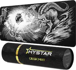 Hystar - Extended Gaming Mouse Pad | XXL 36" x 16" | 5mm Thick, Waterproof Surface, Smooth Polyester, and Rubber Base - Goety
