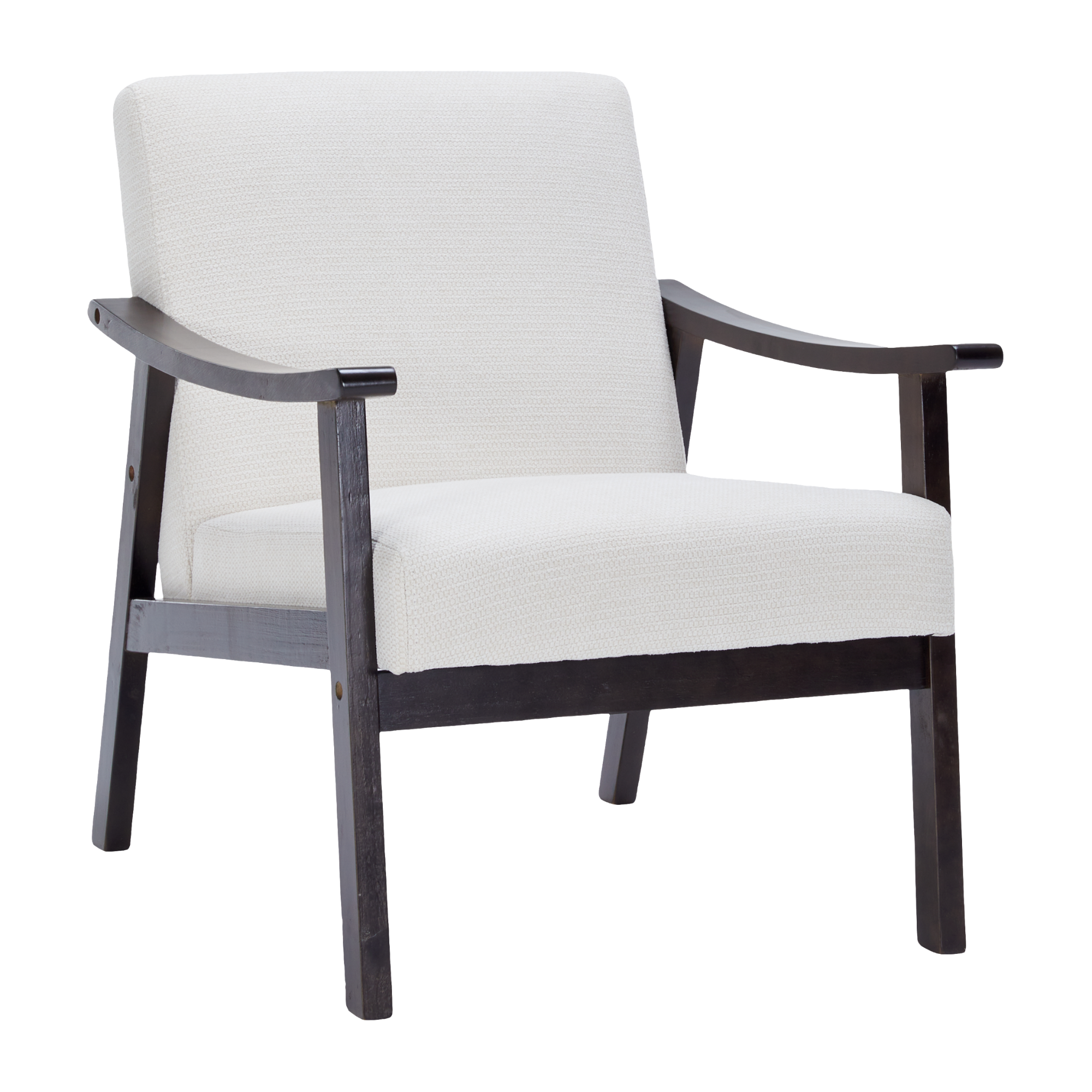 COWLOWN - Medieval Inspired High Back Armchair Upholstery Solid Wood Living Bedroom Reading Chair - Ancient White