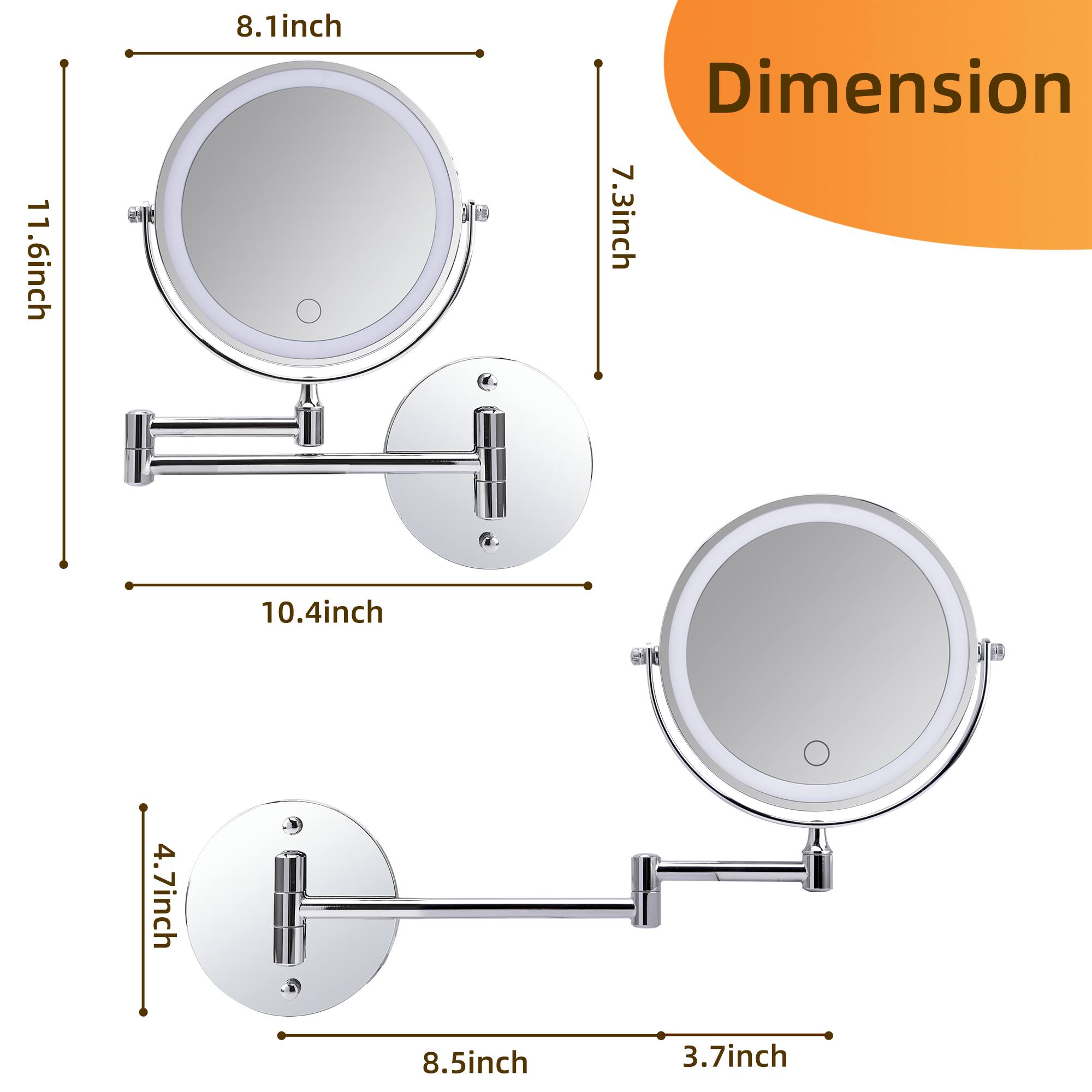 11.6 inch, 8.1 inch, 7.3 inch, 10.4 inch, 4.7 inch, 8.5 inch, 3.7 inch