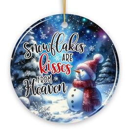 OrnamentallyYou - Enchanting Snowflakes are Kisses from Heaven Ornament Christmas Snowman Memorial Gift Circle - Multi-colored