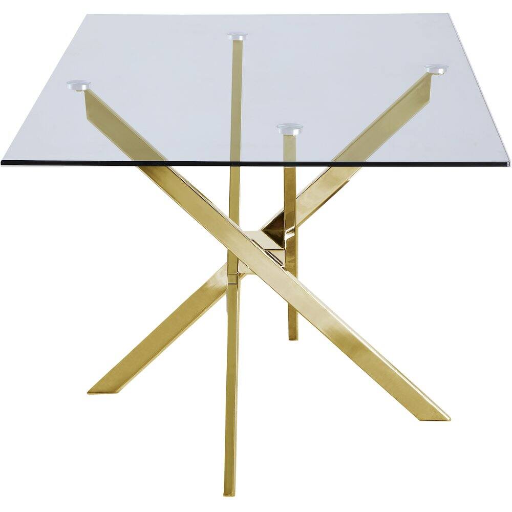 Alt View 2. Meridian Furniture - Xander Gold Dining Table - Gold.