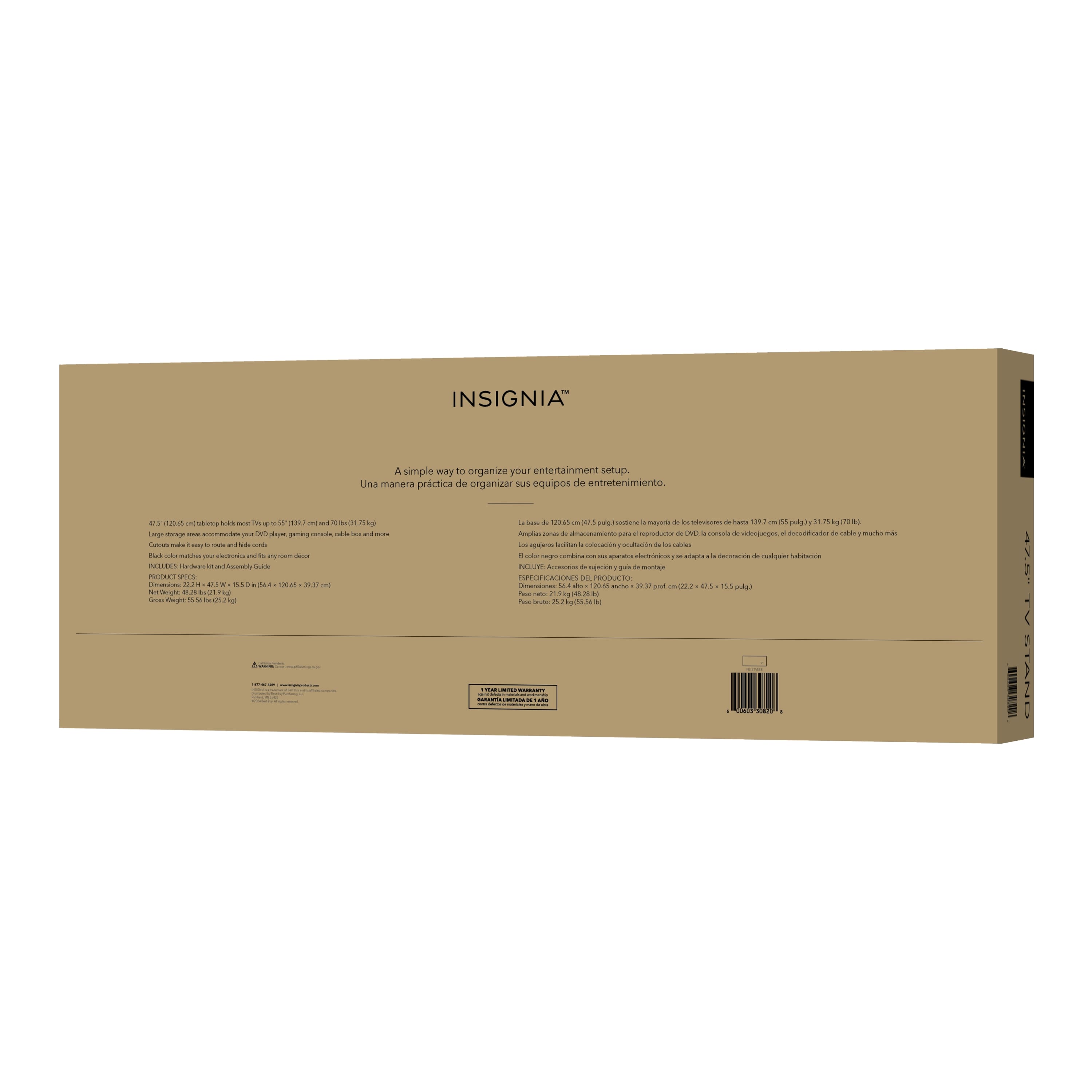 INSIGNIA: Una maniera prctica de organizar su equipos de entretenimiento.