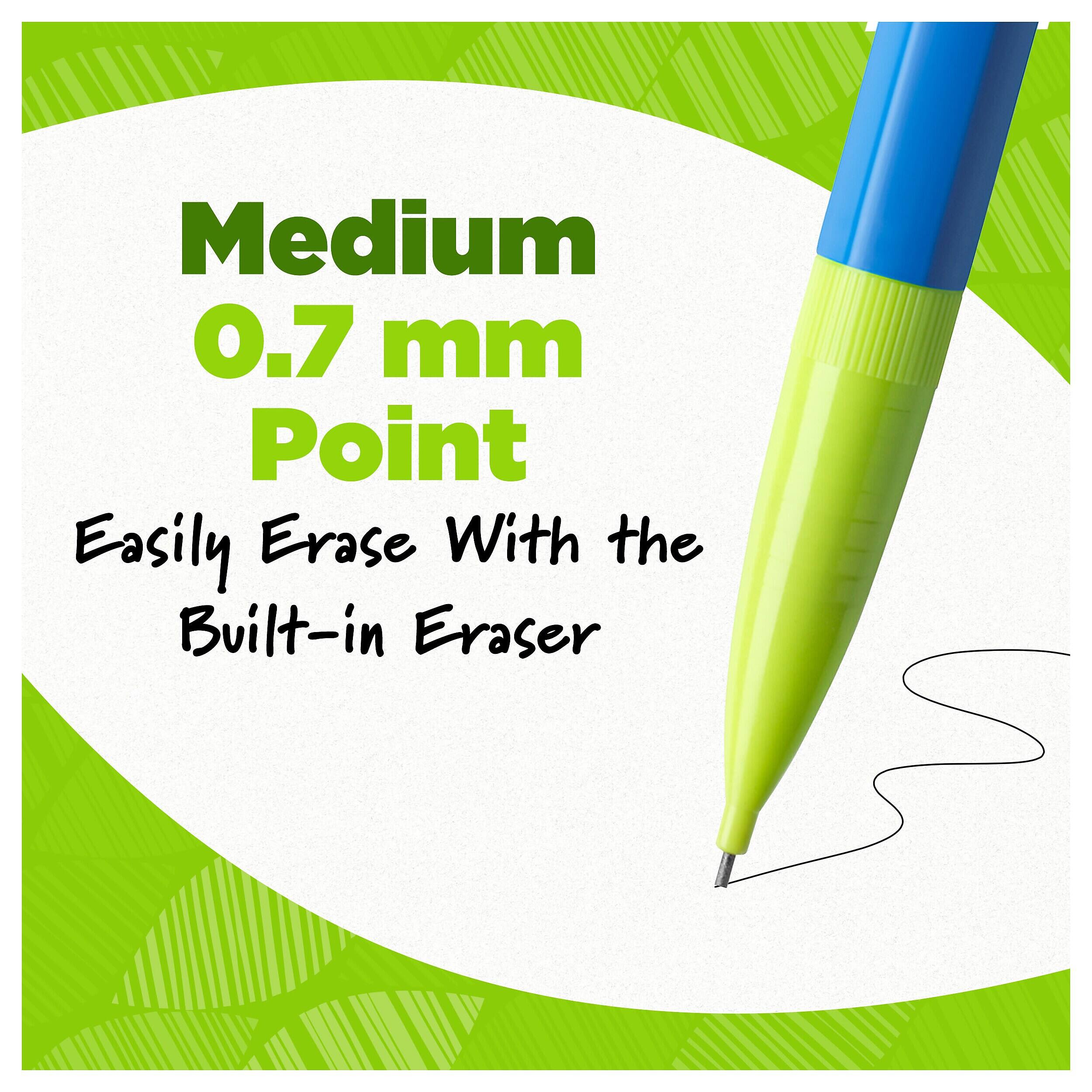 Medium 0.7 mm Point  
Easily Erase With the Built-in Eraser