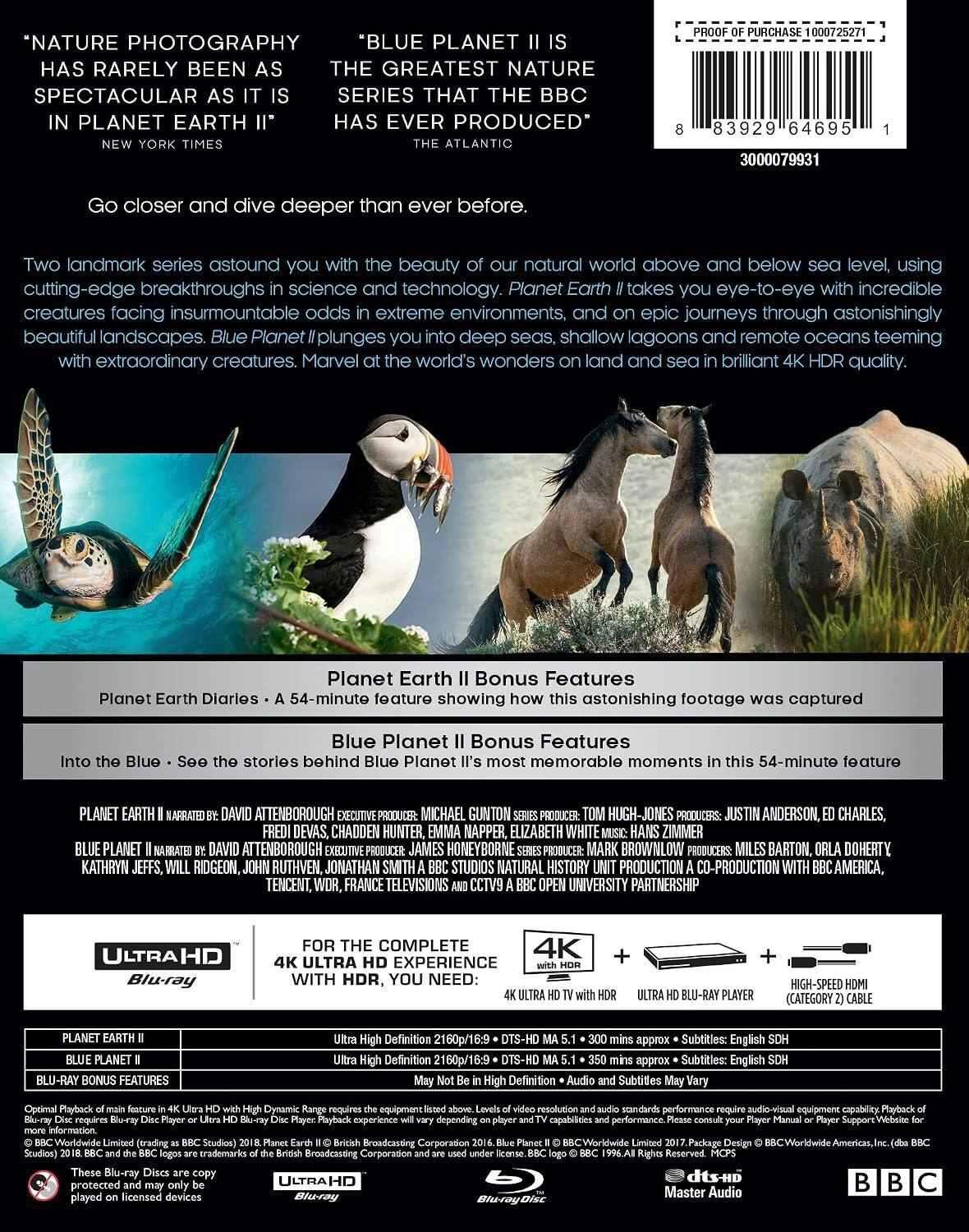 Back. Planet Earth II/Blue Planet II (4K Ultra HD + Blu-ray) [UHD].