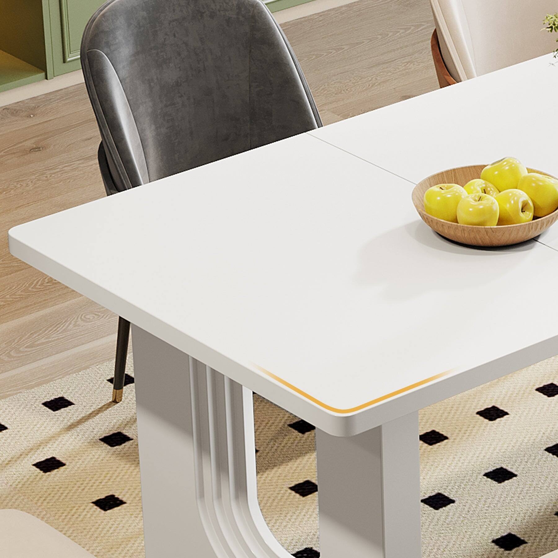 Alt View 2. Tribesigns - Office Multipurpose Table, For Everyday Items and Shared Use in Workspaces and Reception Areas - White.