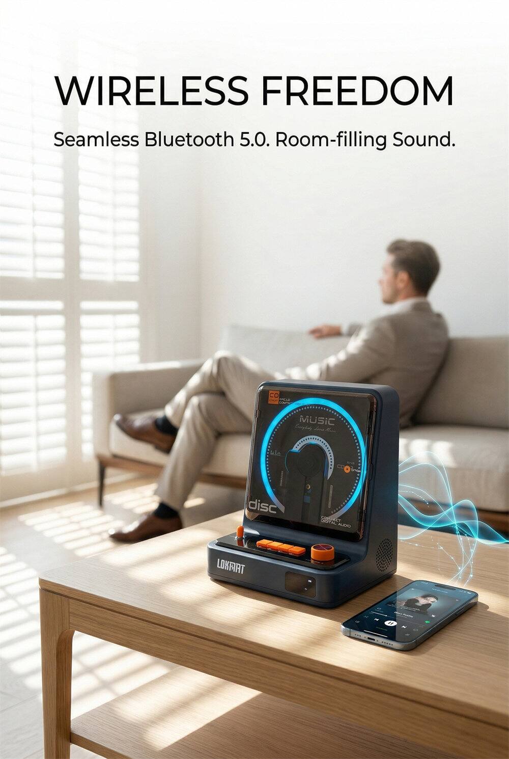 WIRELESS FREEDOM  
Seamless Bluetooth 5.0. Room-filling Sound.  
CO 1PELE COA MUSIC  
K B disc LGITAL MT AUGIO LOKMAT 22