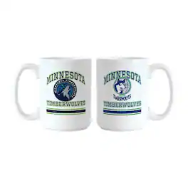Logo Brands - Minnesota Timberwolves 15oz. Current & Throwback Mug Set - Multicolor