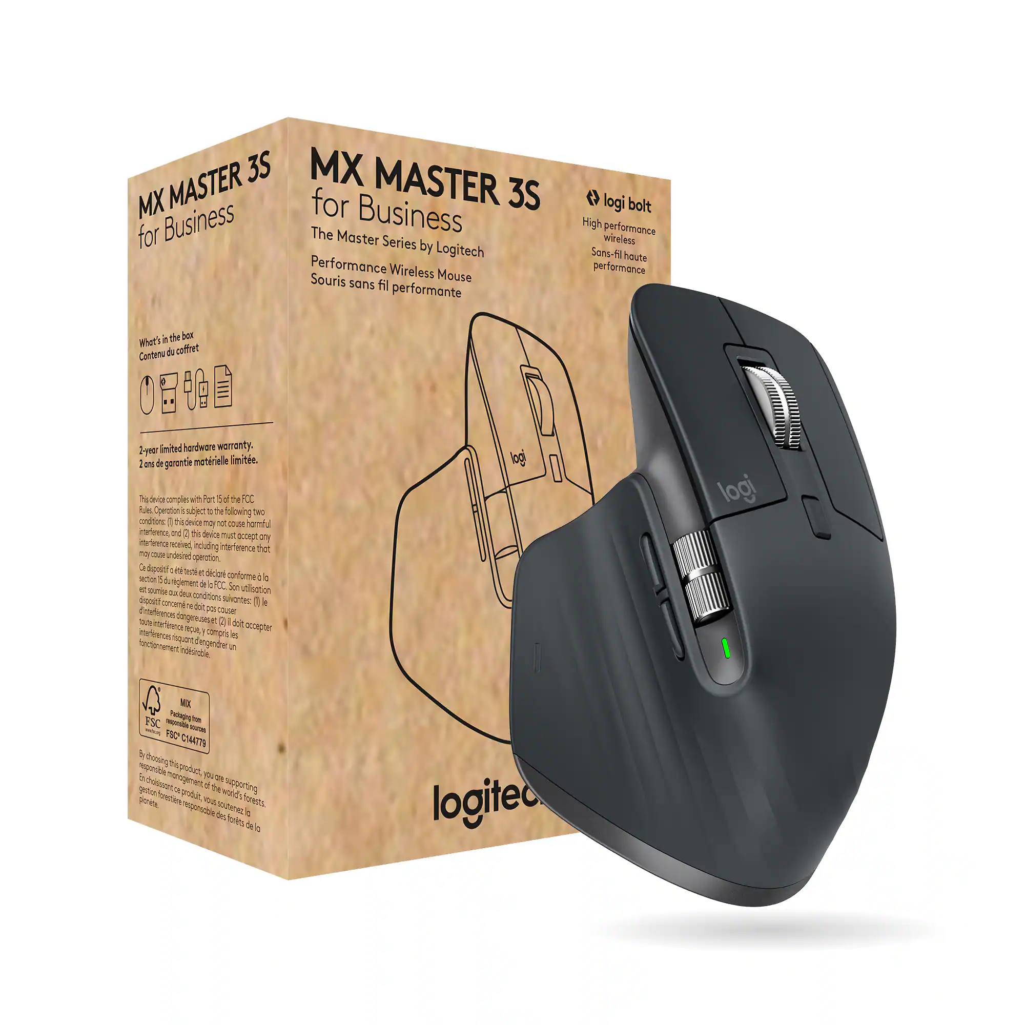Logitech - MX MASTER 3S Bluetooth Edition for Business Performance Wireless Mouse - Wireless - Graphite