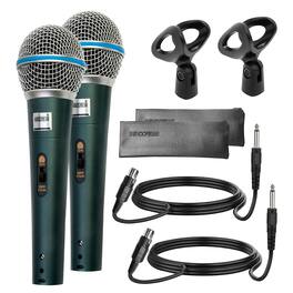5 CORE - Microphone 2Pc Dynamic Karaoke XLR Mic Cardioid Unidirectional Handheld Wired Microfono - Blue