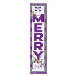 Jardine - Mount Union Purple Raiders 12'' x 48'' Outdoor Merry Christmas Leaner - White