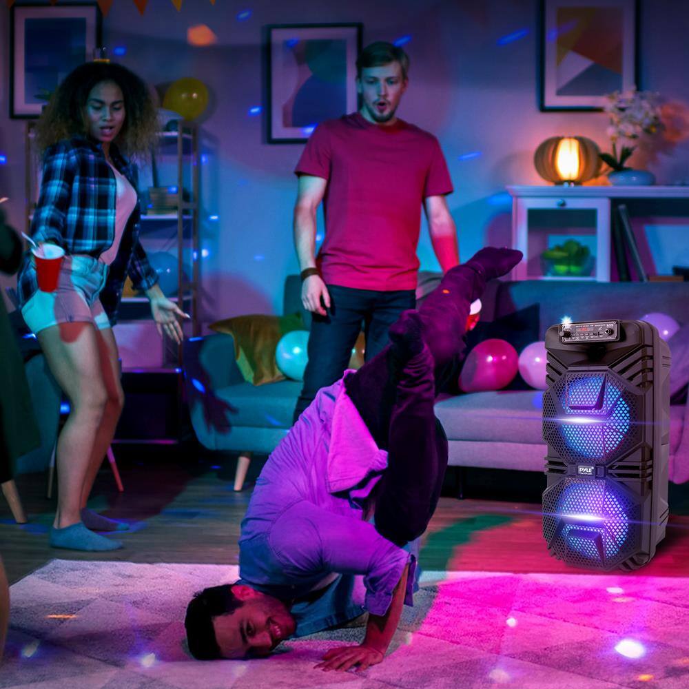 Alt View 3. PYLE - Dual 8” Portable PA Speaker - Black.