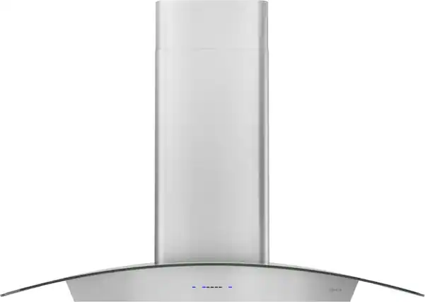Front. Zephyr - Roma 36 in. 600 CFM Wall Mount Range Hood with LED Light - Stainless Steel + Glass.
