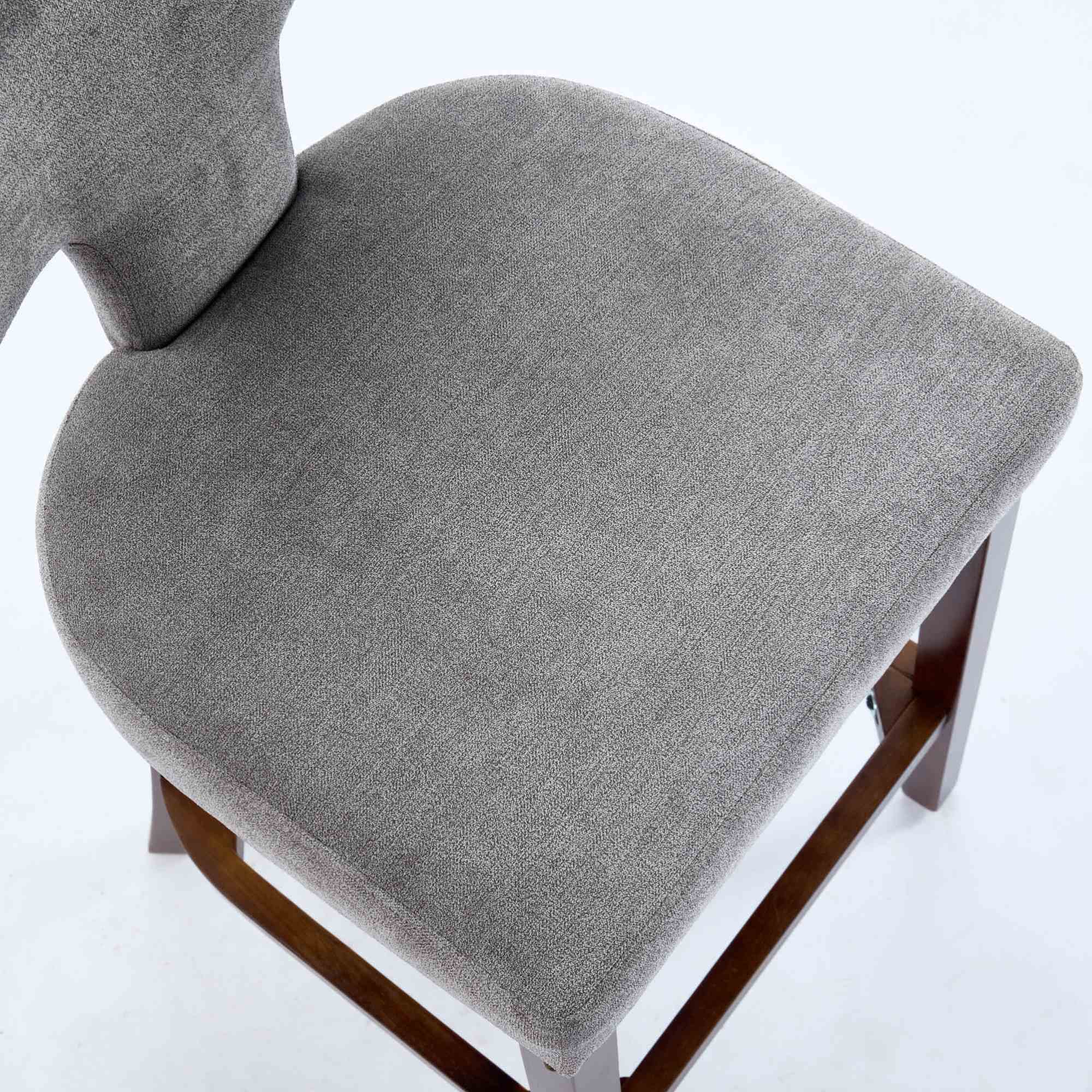 Alt View 7. GOODSILO - Modern Counter Height Bar Stools Set of 2, Farmhouse Upholstered Accent Chairs with Curved Backrest and Hardwood Frame - Gray.