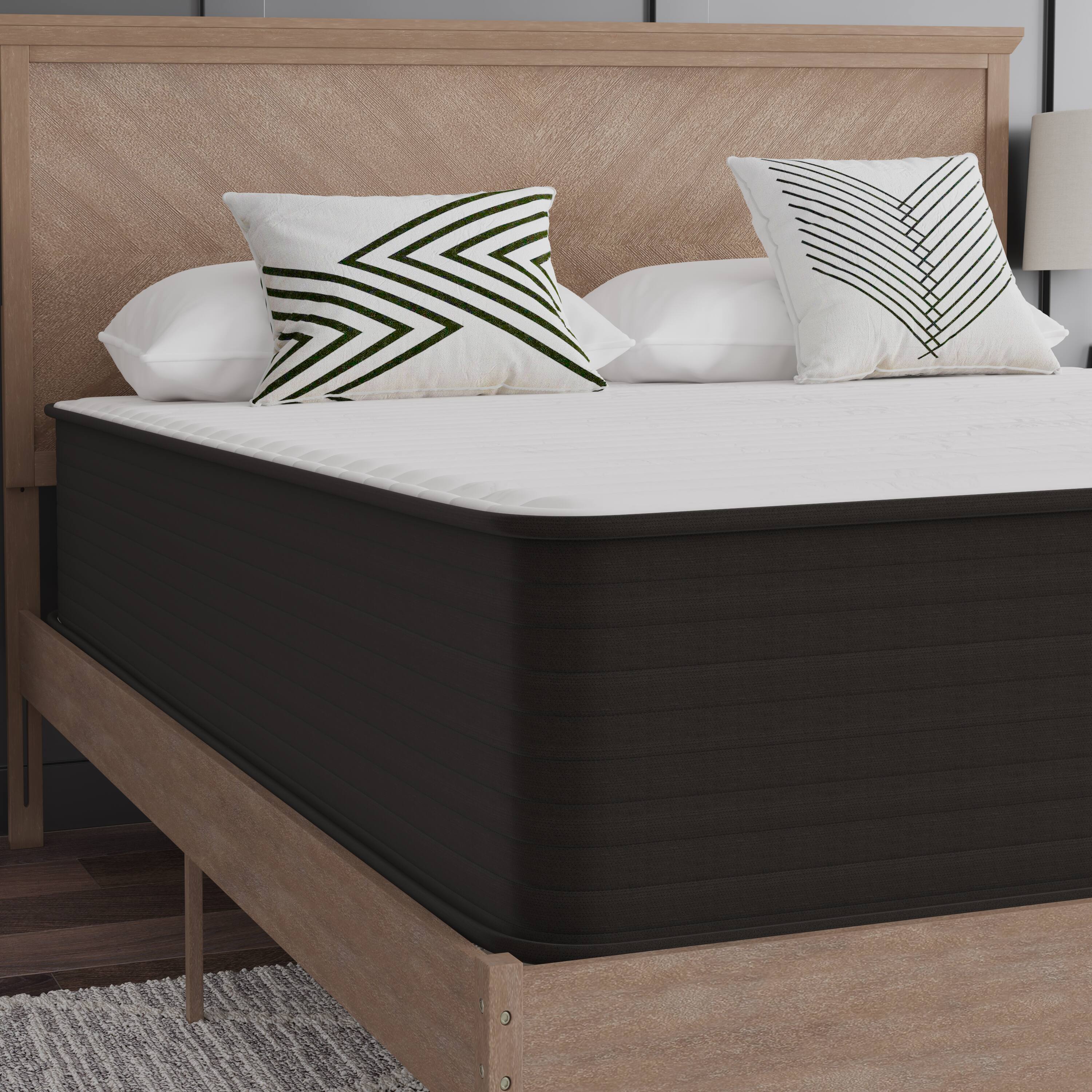 Alt View 4. Emma + Oliver - Drift 12 Inch Hybrid Mattress, High Density Foam and Pocket Spring Mattress in a Box, CertiPur-US Certified Foam - White/Gray.