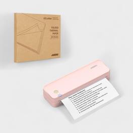 JADENS - PD-A4 Portable Thermal Printer – Wireless & USB, Ink-Free, Long Battery Life, Includes 200 Sheets of A4 Thermal Paper - Pink