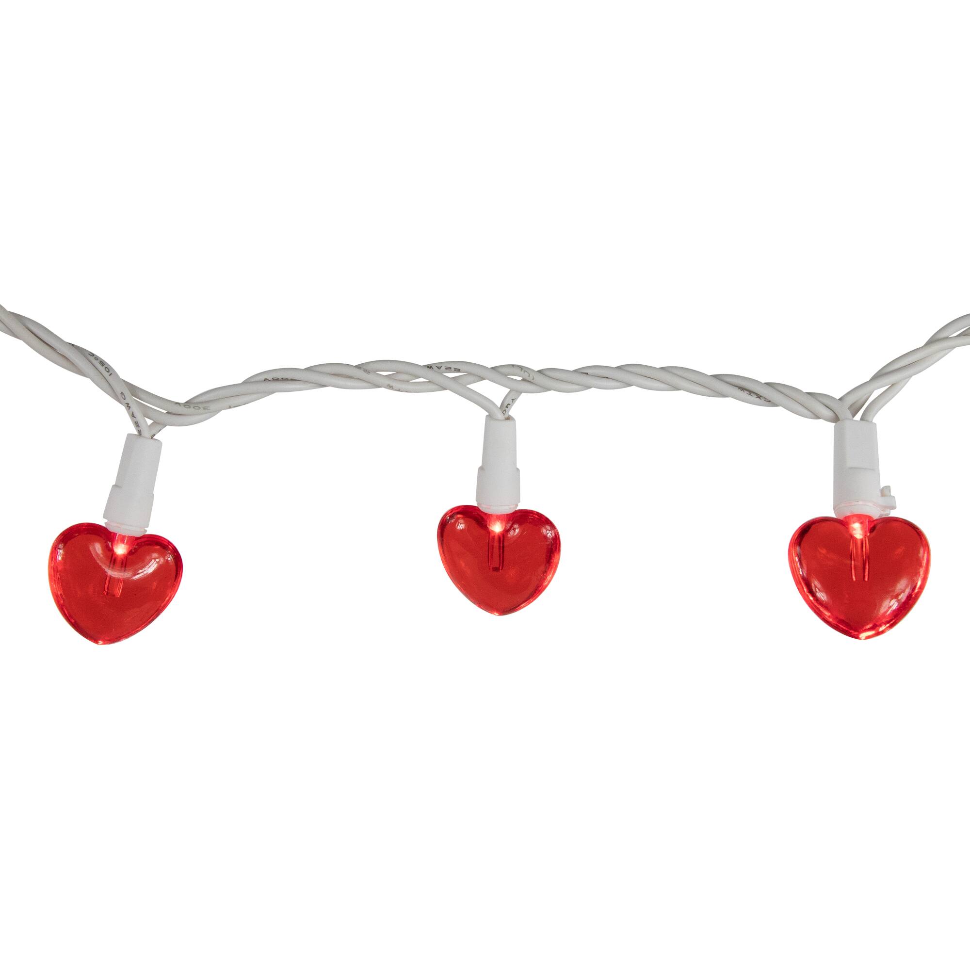 Alt View 5. Northlight - 20-Count Red LED Mini Hearts Valentine's Day Lights - 4.75ft, White Wire - Red.