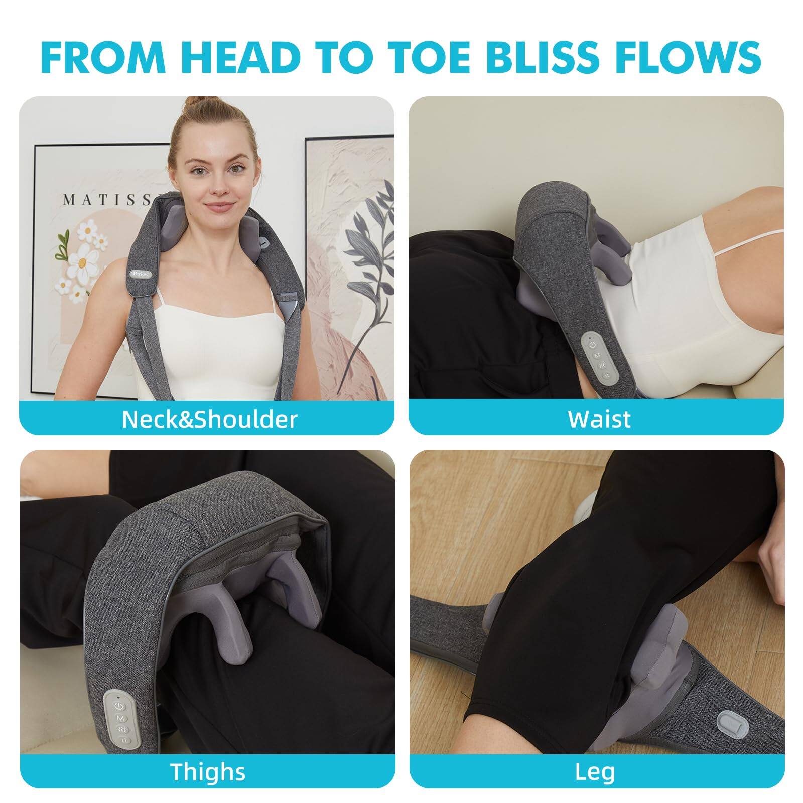 FROM HEAD TO TOE BLISS FLOWS

Neck&Shoulder

Waist

Thighs

Leg