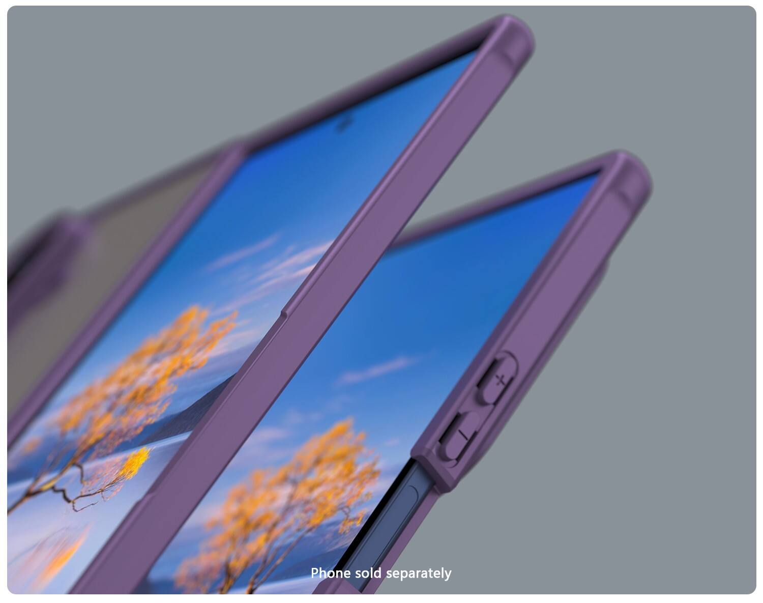 The text on the image is: "Phone sold separately."