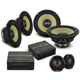 DS18 Audio - DXQ 6.5" 3-way Component Neodymium Speaker System (Pair), 180W RMS 4-Ohm