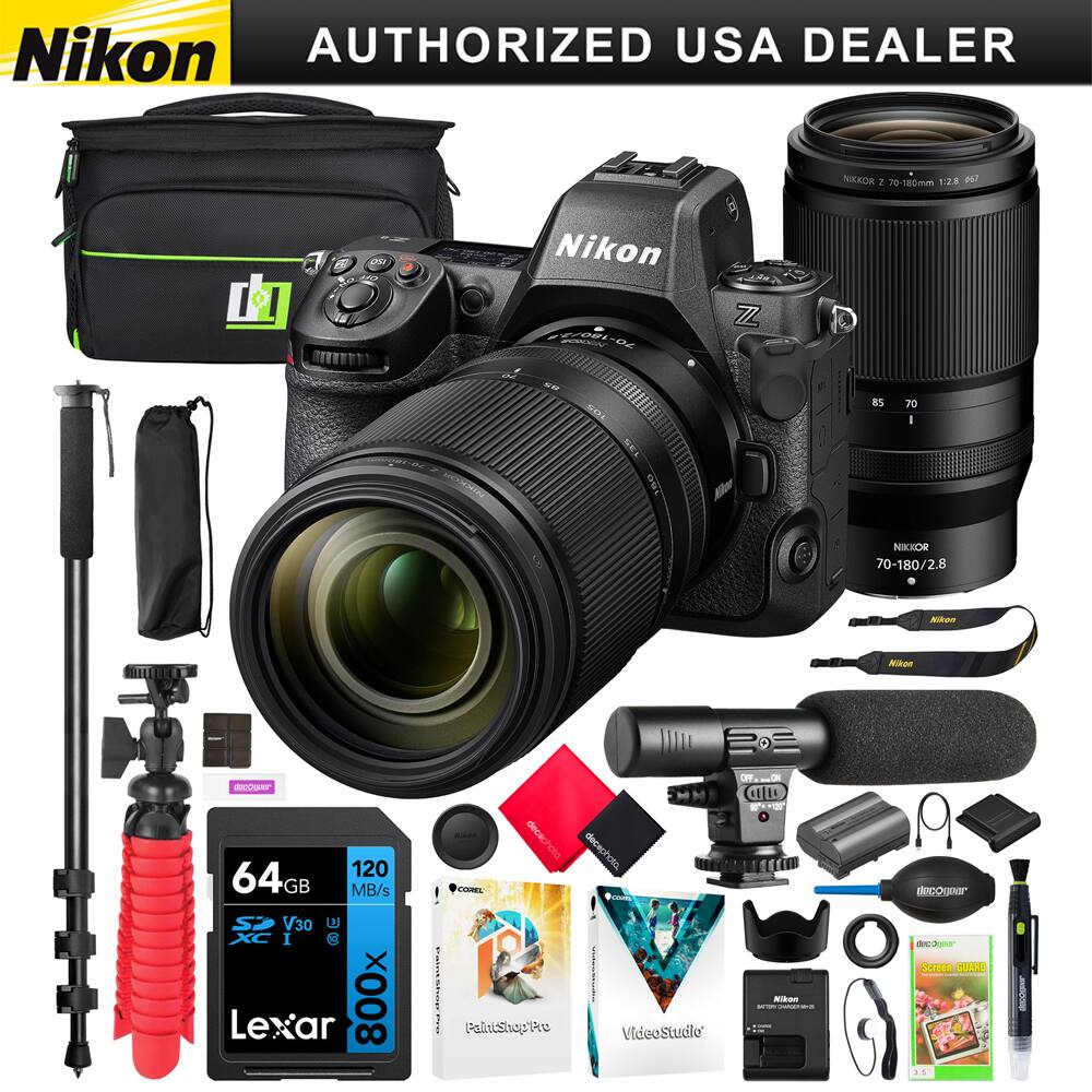 Bundle - Nikon - Z8 Full Frame FX Mirrorless 8K Camera Body + 70-180mm F2.8 Zoom Lens Kit