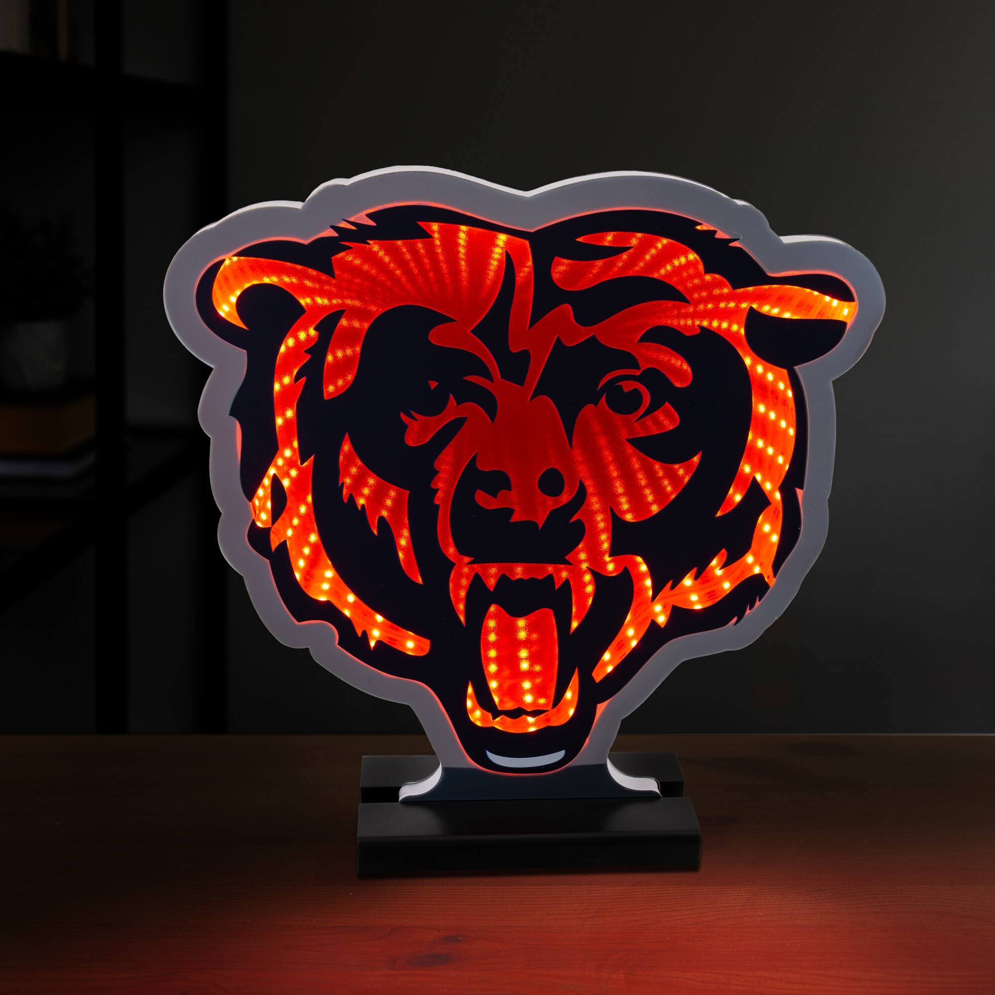 Alt View 2. Sporticulture - Chicago Bears LED Infinity Logo Light - Multicolor.