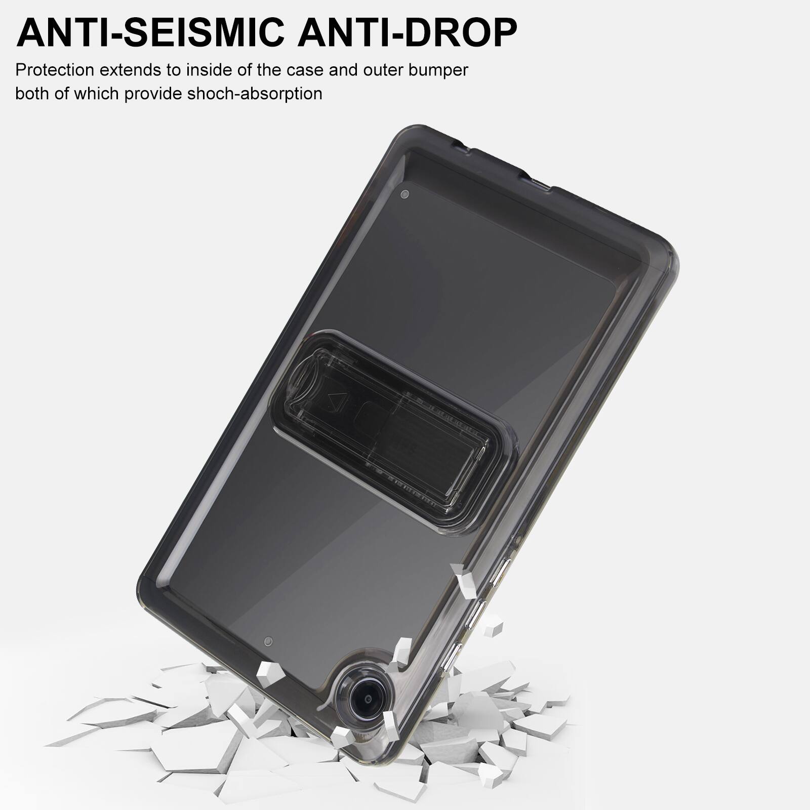 ANTI-SEISMIC ANTI-DROP  
Protection extends to inside of the case and outer bumper both of which provide shock-absorption
