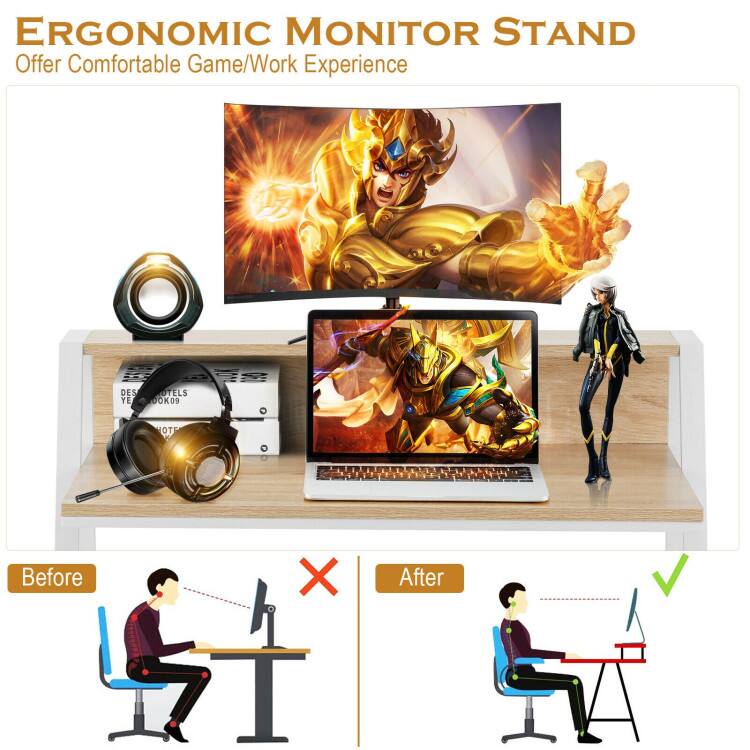 ERGONOMIC MONITOR STAND  
Offer Comfortable Game/Work Experience  

Before  
After
