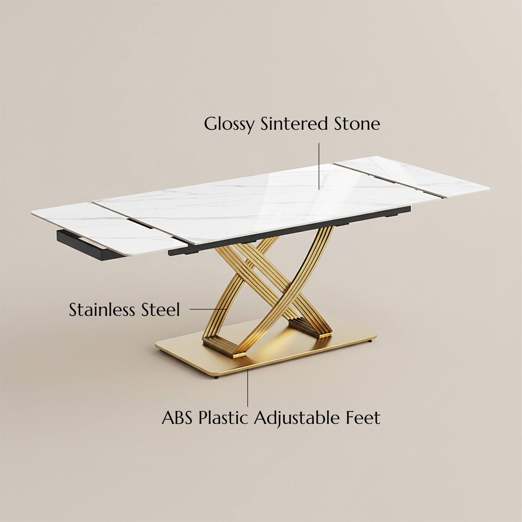 Glossy Sintered Stone Stainless Steel ABS Plastic Adjustable Feet