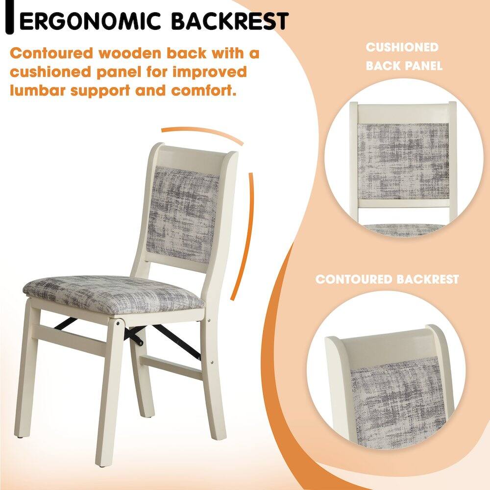 ERGONOMIC BACKREST  
Contoured wooden back with a cushioned panel for improved lumbar support and comfort.  

CUSHIONED BACK PANEL  
CONTOURED BACKREST