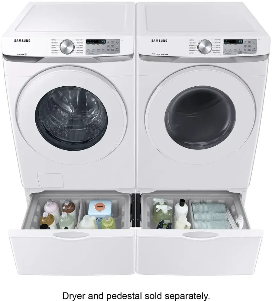 SAMSUNG: Dryer and pedestal sold separately.