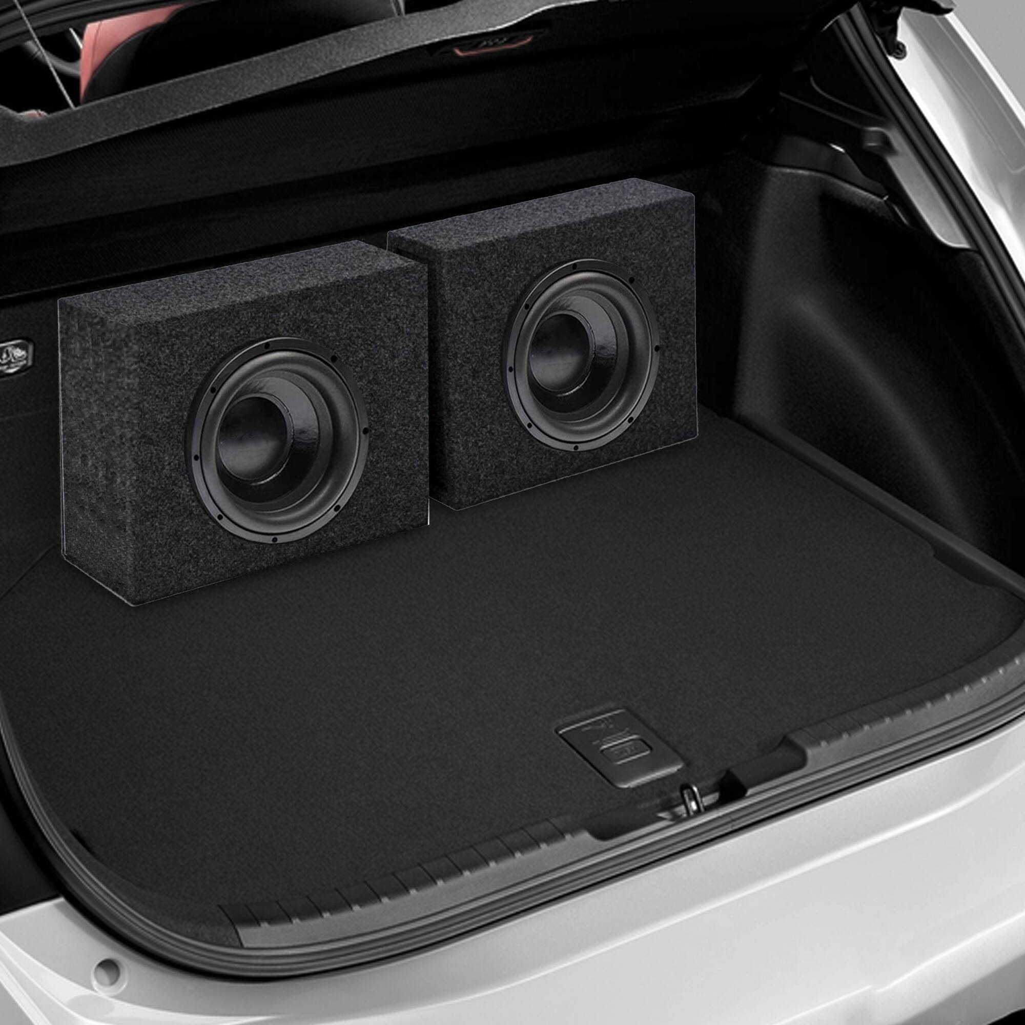 Alt View 2. QPower - QPower QBomb QBTW6.5 Single 6.5" Bedliner Spray Car Speaker Enclosures, 2 Pack - Black.