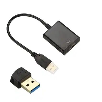 Front. Stock Preferred - USB 3.0 to HDMI Adapter - Black.