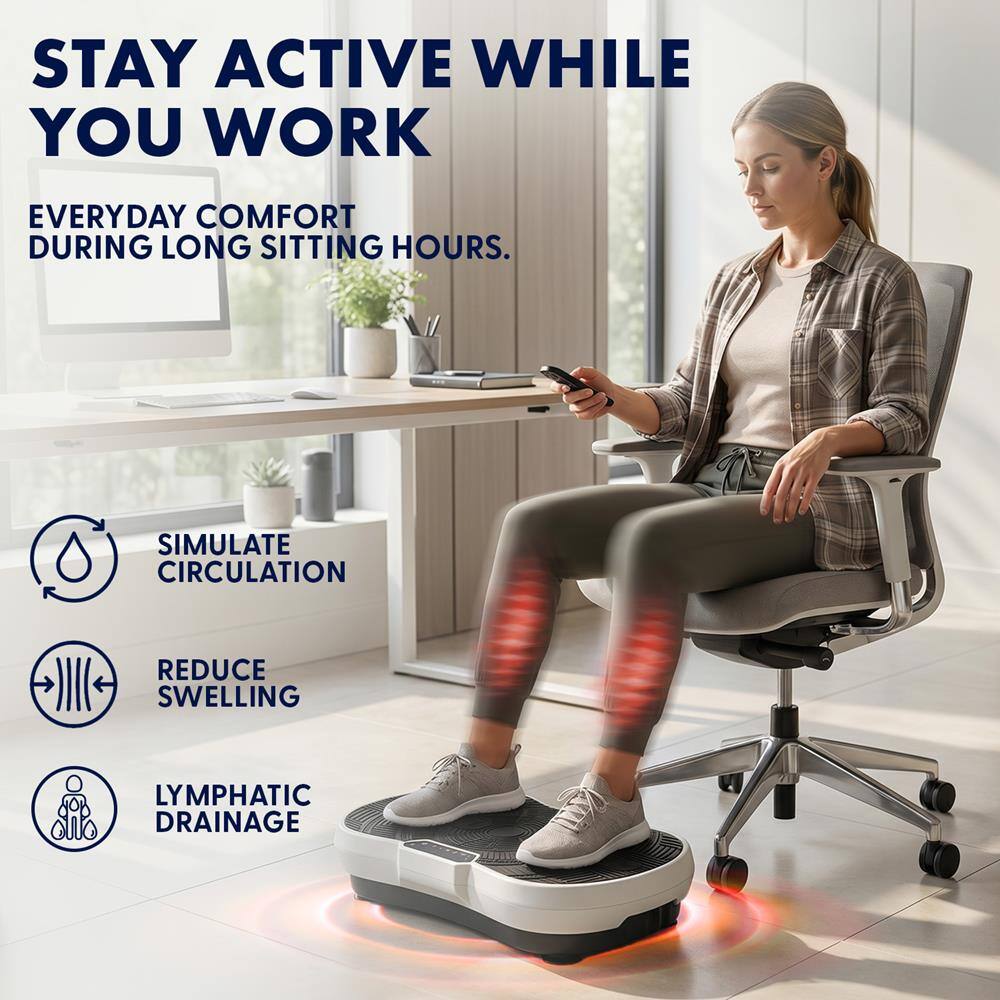 STAY ACTIVE WHILE YOU WORK  
EVERYDAY COMFORT DURING LONG SITTING HOURS.  
SIMULATE CIRCULATION  
REDUCE SWELLING  
LYMPHATIC DRAINAGE