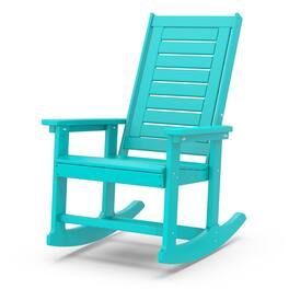 FODINGHILL - Oversized HDPE Rocking Chairs, High Back Porch Rockers for Patio Backyard - Aqua