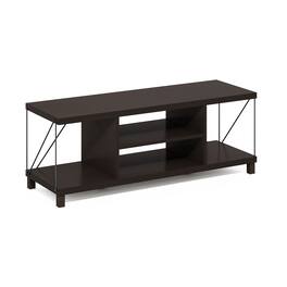 Furinno - Besi No Tools Assembly Industrial Style TV Stand, Entertainment Center for 50 inch TV - Dark Oak